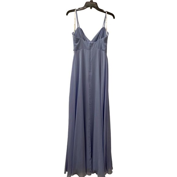 New LOVELY Women's Size 4-R ADJUSTABLE STRAP WRAP BODICE MAXI DRESS IN SKY BLUE - Picture 11 of 11